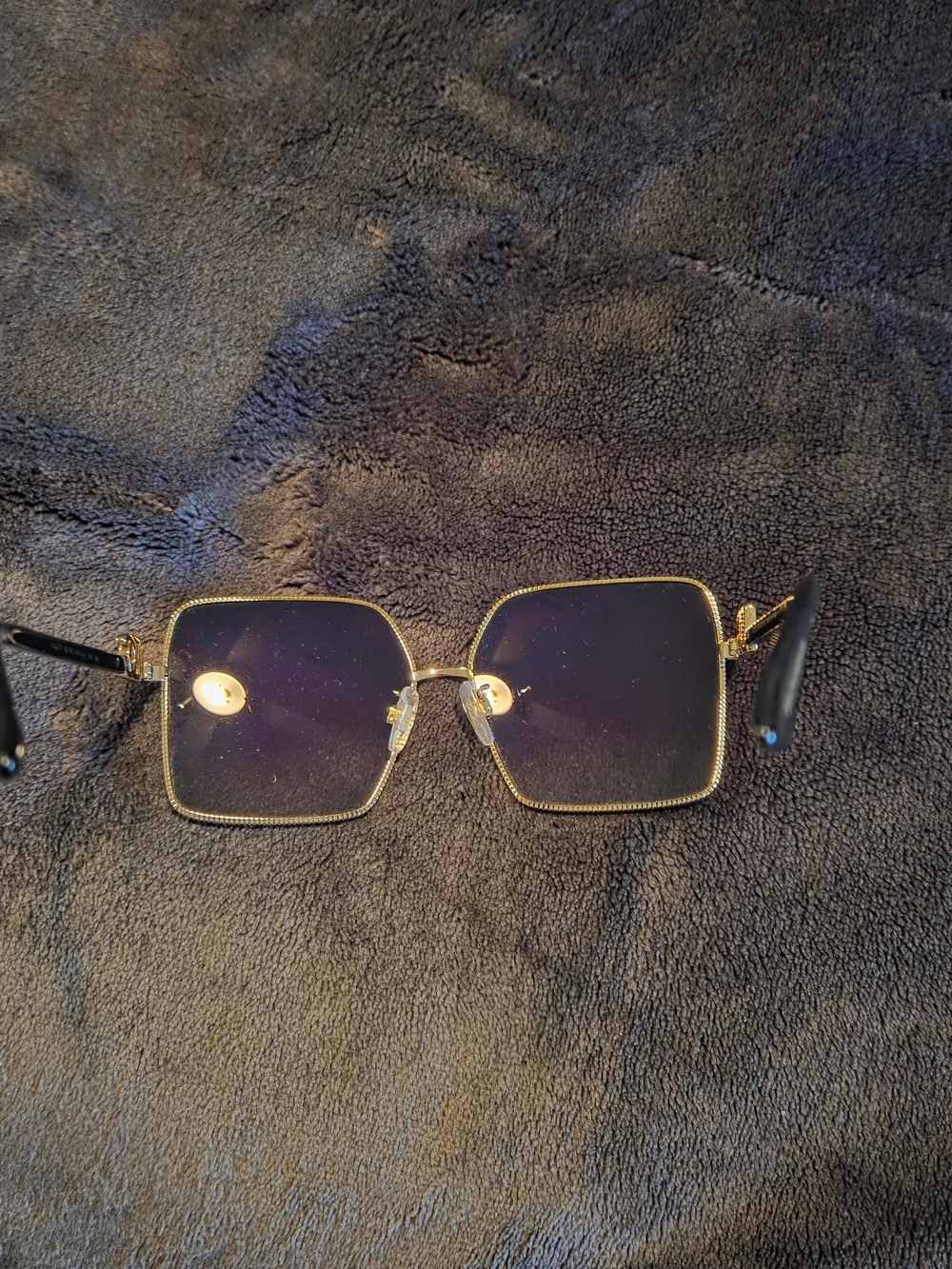 Dolce & Gabbana Gold Frame Sunglasses with Dark Gray Lenses